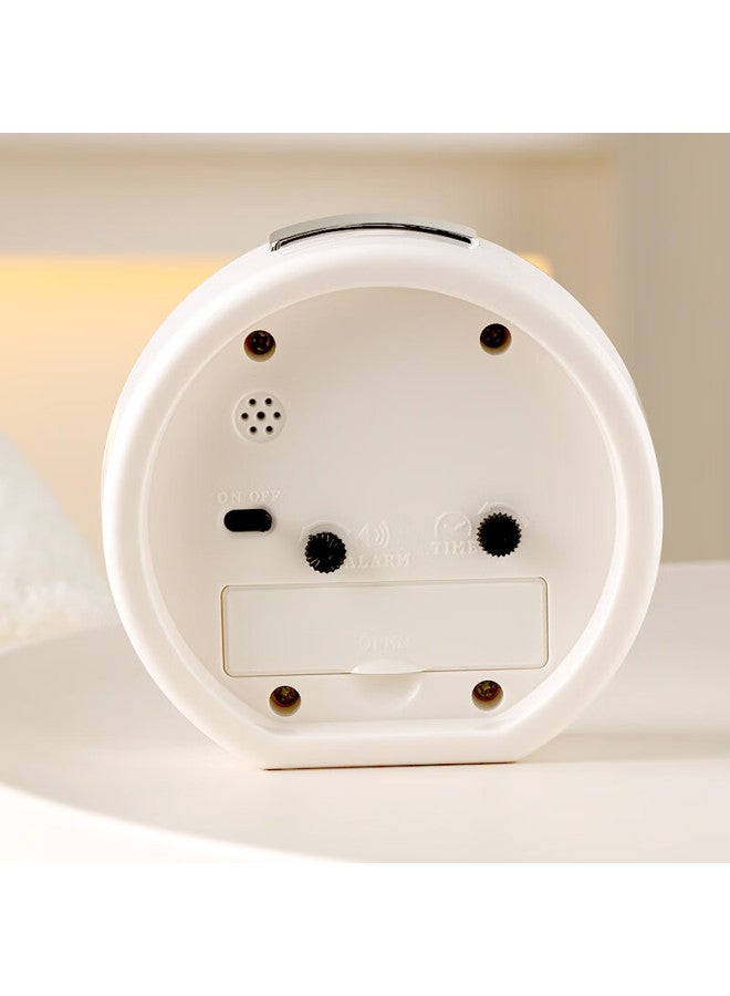 Compas Desktop Children's Alarm Clock Quartz Clock Student Wake-up Artifact Simple Bedroom Bedside Clock 2360 White - Image 2