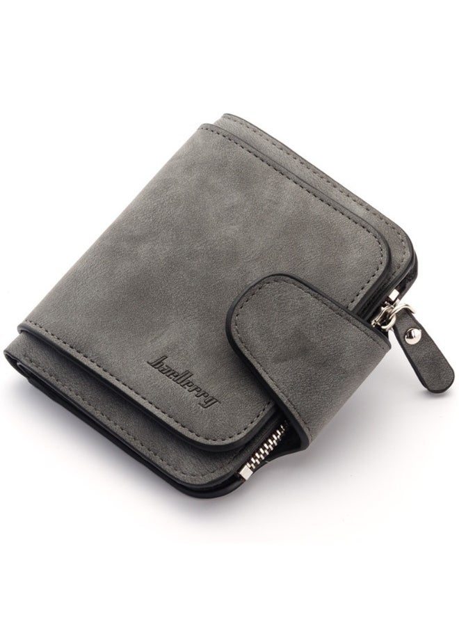 baellerry Korean Women's Wallet ins Buckle Abrasive Leather Coin Purse Small Fresh Student Female Purse  - Image 1