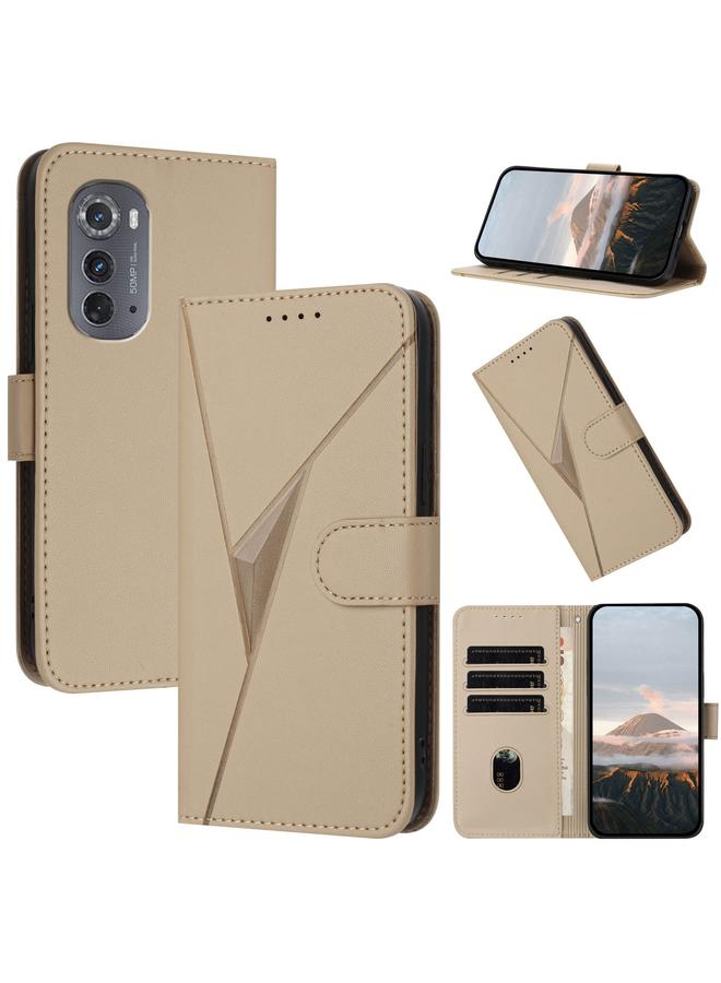 S-TOP Case For Motorola Edge 2022 Triangle Pattern Buckle Clasp Leather Phone Case - Image 1