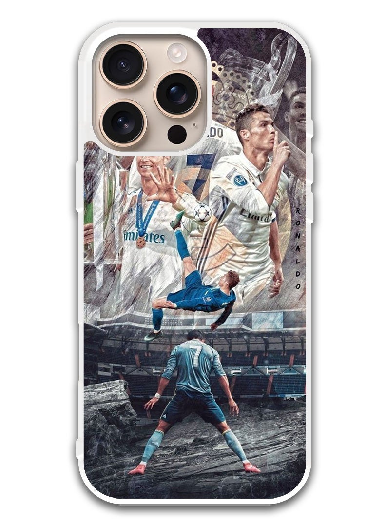 Theodor Protective Case Cover For APPLE IPHONE 16 Pro Max Ronaldo (4) (White Bumper) - Image 1