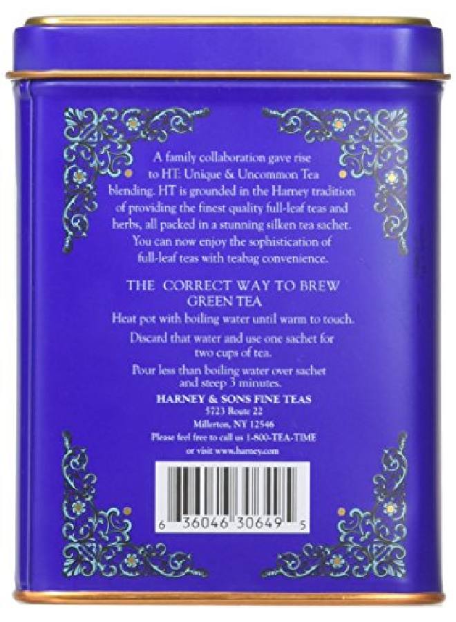 HARNEY & SONS Blueberry Green Tea Tin Can Caffeinated And Great Present Idea 20 Sachets 14 Ounces - Image 3