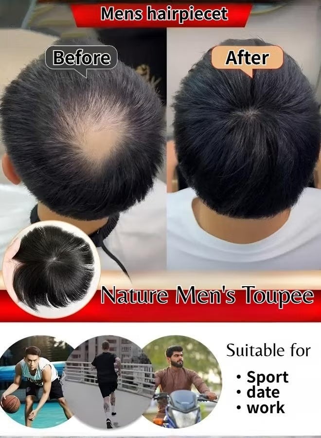 Men's Short Black Wig — Stylish Synthetic Full Wig for Daily Wear — Natural Black Hair Replacement - Image 3