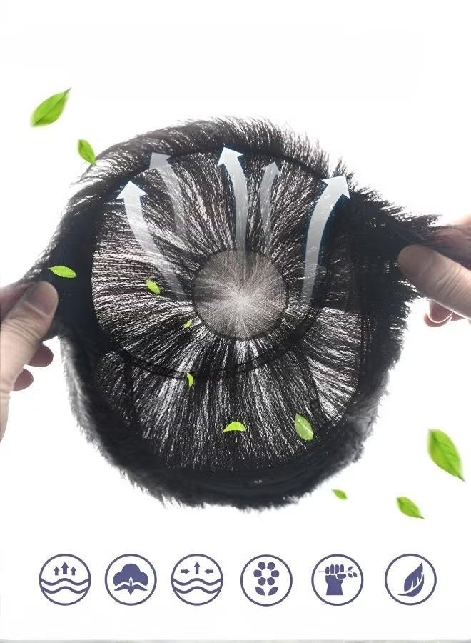 Men's Short Black Wig — Stylish Synthetic Full Wig for Daily Wear — Natural Black Hair Replacement - Image 2