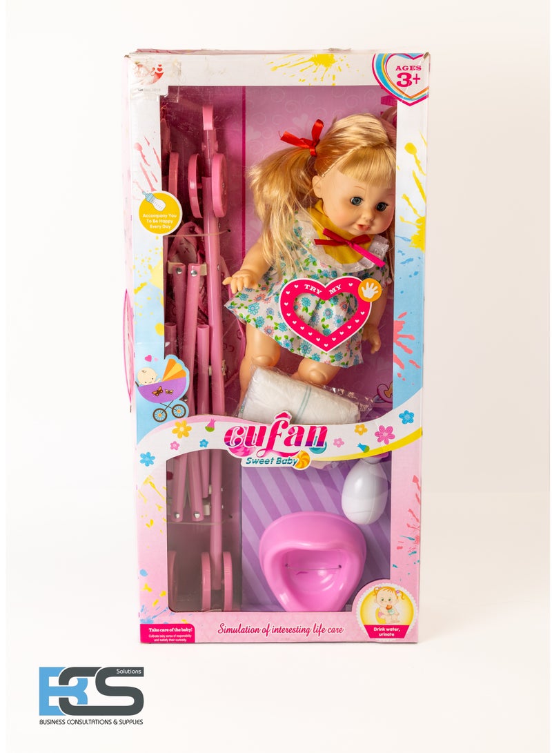 Baby doll with stroller