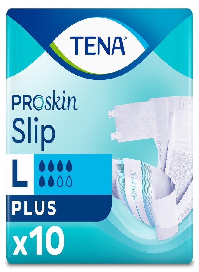 TENA Slip Plus - Large | Incontinence Unisex| Immobile & Semi Mobile Individual| Waist Size 36.22-56.69 inch| 10 Counts - Image 1