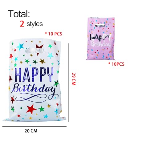 Jubobu Guddy Bags - 20 PCS Small Gift Bags For Boys And Girls - Party Returns - Foil - Medium Size (White & Pink) - Image 2