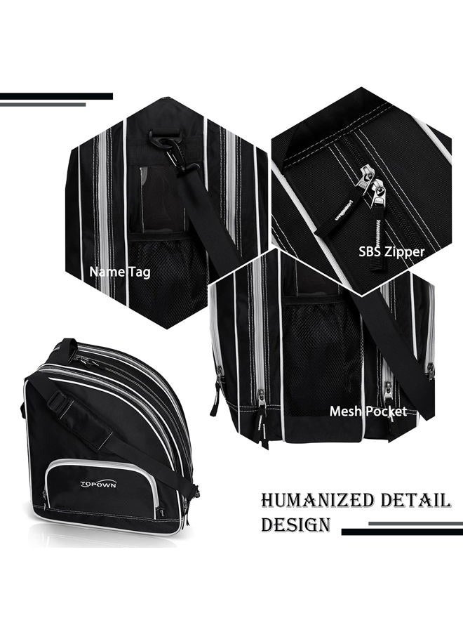 TOPOWN Ice Skate Bag Roller Skates Bag for Men Inline Skate Bag for Women Roller Skate Bag Premium Black Ice Skate Bag Rose Red Rollerblades Bag - Image 5