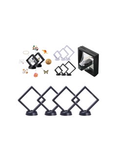 Elaframe - Ela Frame, Elaframe Display Case, Elaframe for Toy Cars, Elaframe 3D Floating Frame, Ela Frame for Toy Cars, 3D Floating Frame Display Holder Stand (4 pcs/11*11*2cm/Black)