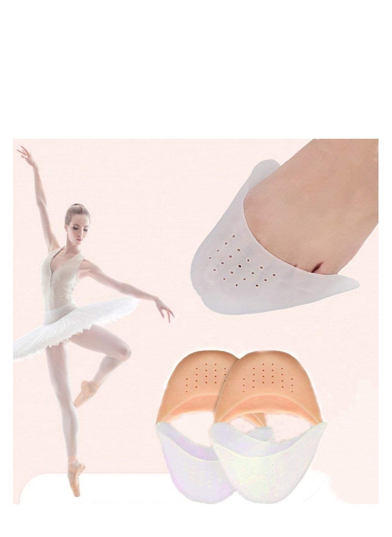 SYOSI Silicone Gel Toe Caps, Soft Silicone Gel Toe Protectors Covers Toe Caps Metatarsal Pads Ballet Pointe Pads with Forefoot Cushion Ballet Pointe Dance High Heel Shoe Pads, 2 Pairs  - Image 3