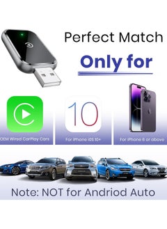 Generic Wireless CarPlay Adapter for iPhone, Convert Wired to Wireless Apple CarPlay Adapter, Mini Size with Extension Cable USB & USB-C/Type-C, Stable Control & No Delay, Black  - Image 2