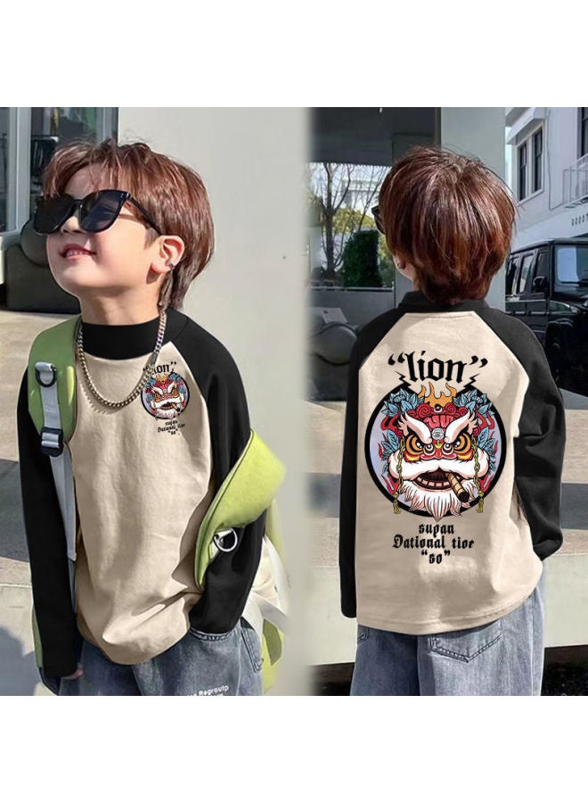Boys' Thermal Base Layer Shirt, New Autumn And Winter Children's Half-high Collar Long-sleeve T-shirt For Older Boys - Image 2