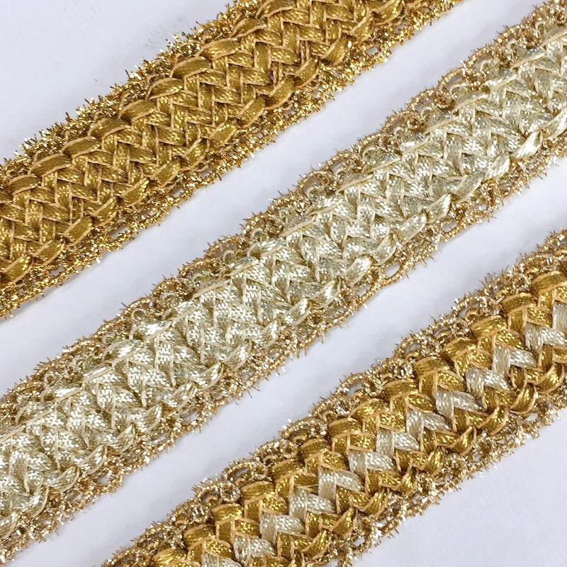 Lami 9 Meter Shimmer Silver Color Zari Crochet Crotia Knitted Tape, Decorative Festival Packaging, Lace Trimmings, Ribbon, Anarkali, Saree, Indian Trimmings, Ribbons for Decoration - Image 3