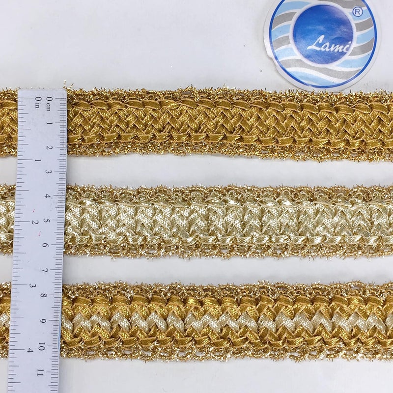 Lami 9 Meter Shimmer Silver Color Zari Crochet Crotia Knitted Tape, Decorative Festival Packaging, Lace Trimmings, Ribbon, Anarkali, Saree, Indian Trimmings, Ribbons for Decoration - Image 4