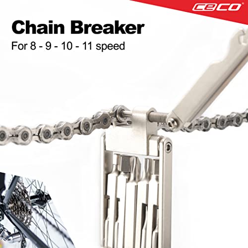 CECO-USA 13 Function Bike Tool with Chain Breaker – Bicycle Multi Tool – Ultra Slim, Compact Pocket Sized, Lightweight – High Strength CR-V 6150 Tool Steel – Easy To Carry - Image 5