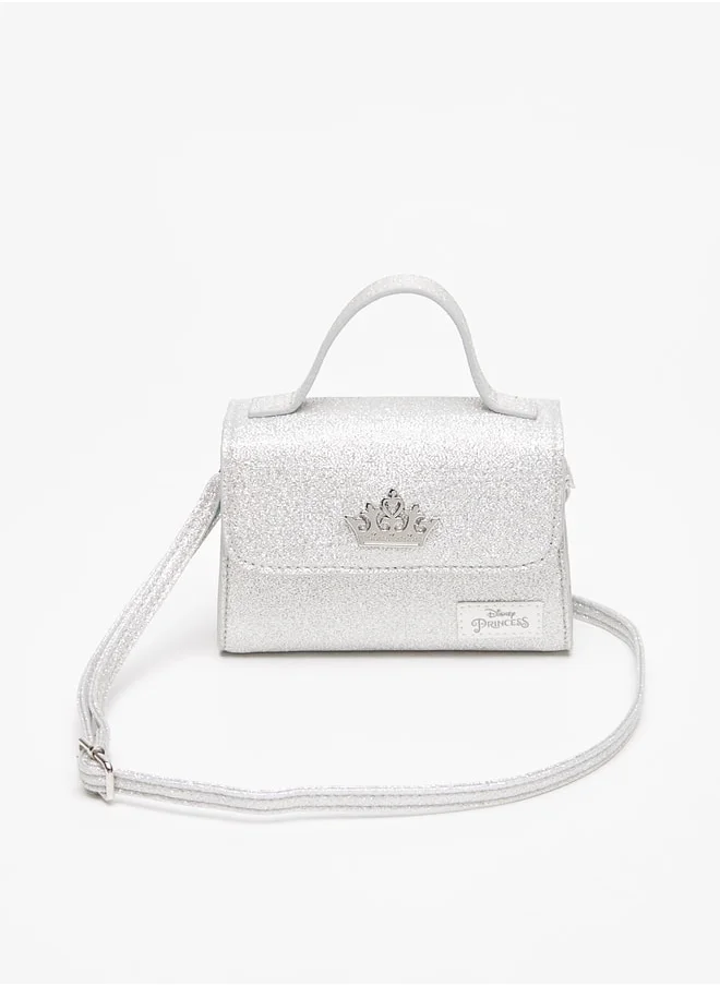 ديزني Girls Disney Textured Satchel Bag with Handle and Magnetic Closure