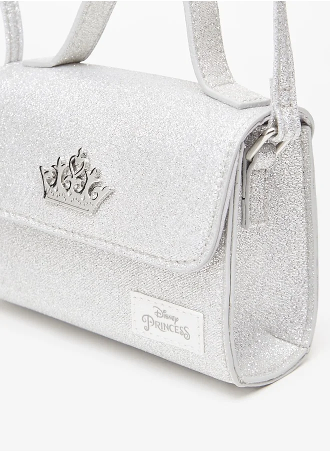 ديزني Girls Disney Textured Satchel Bag with Handle and Magnetic Closure