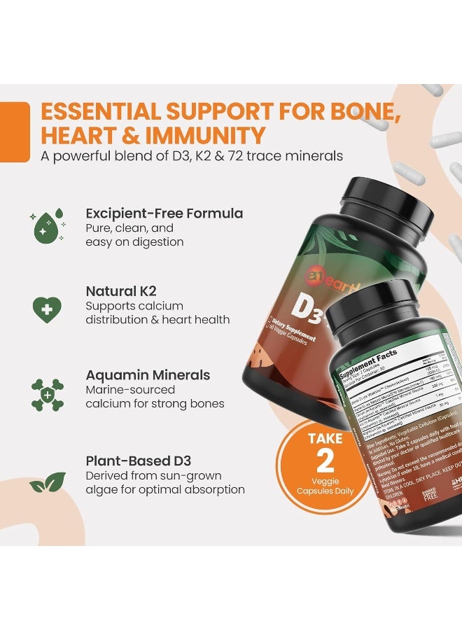 EarthNutri Vitamin D3 K2 Supplement for Immune Health - Image 2