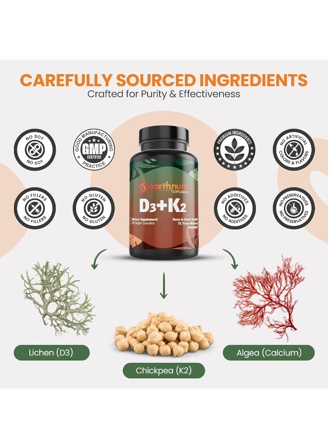 EarthNutri Vitamin D3 K2 Supplement for Immune Health - Image 3