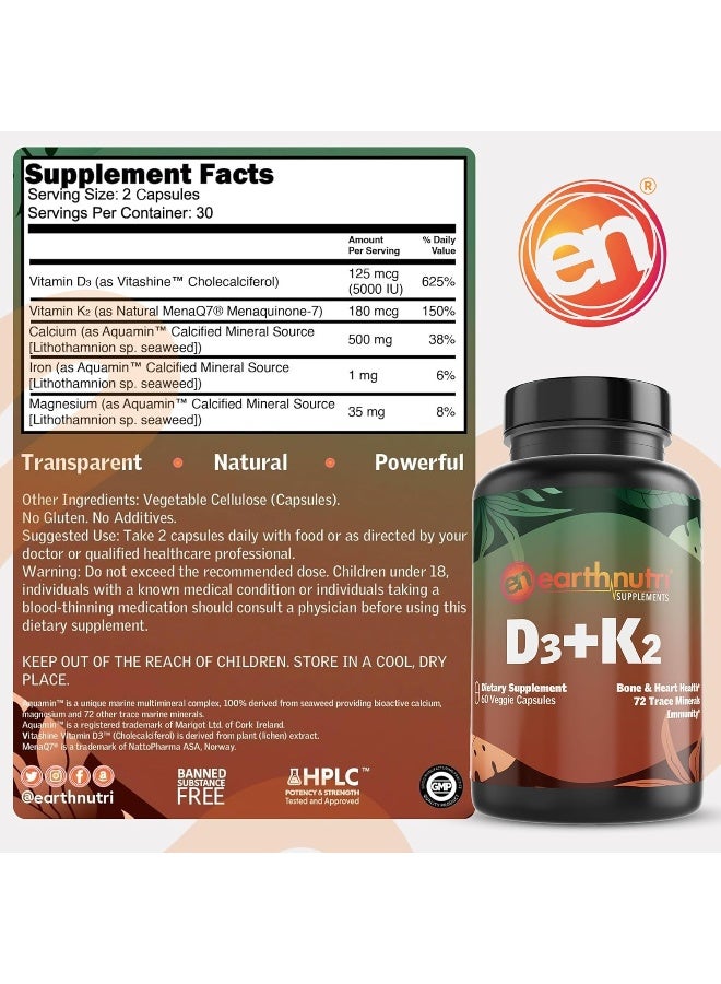 EarthNutri Vitamin D3 K2 Supplement for Immune Health - Image 4