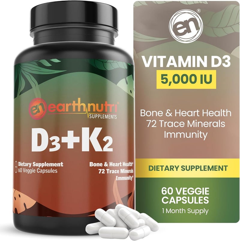 EarthNutri Vitamin D3 K2 Supplement for Immune Health - Image 1