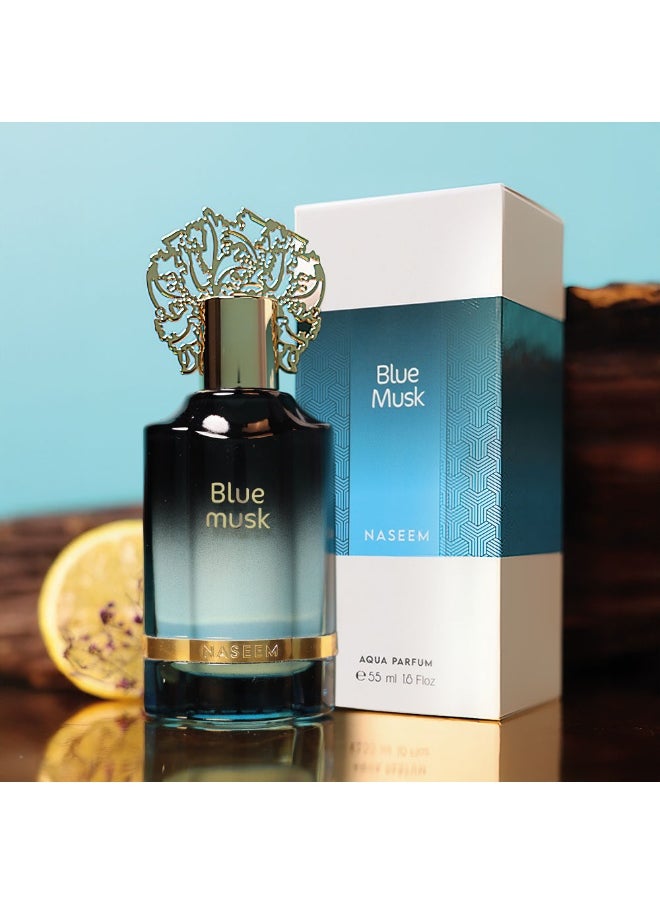 Naseem - Blue Musk Aqua Parfum 55 ML | Luxury Perfume for Men | Natural, Alcohol Free, Long Lasting Fragrance - Image 1