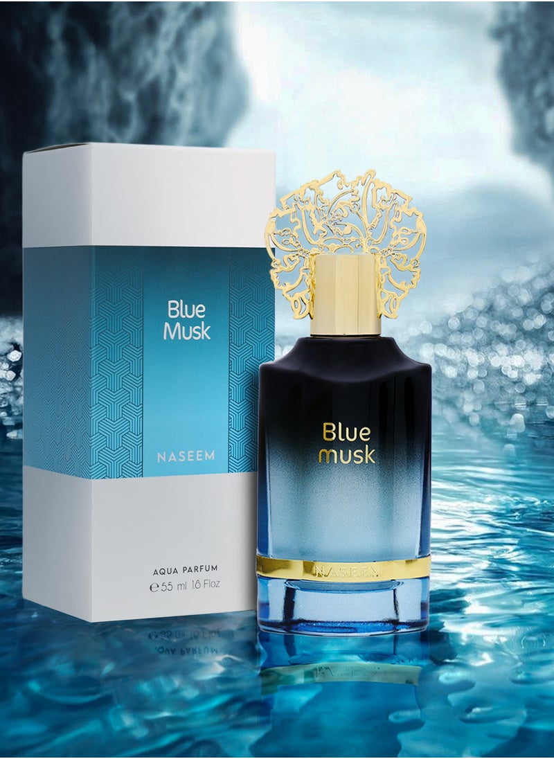 Naseem - Blue Musk Aqua Parfum 55 ML | Luxury Perfume for Men | Natural, Alcohol Free, Long Lasting Fragrance - Image 1