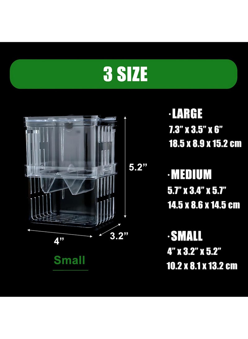 Generic Pneumatic Type Aquarium Fish Breeder Box for Hatchery Perfect Isolator for Aggressive Fish Injured Fish Shrimp Clownfish Fish Tank Incubator Breeding Box for Small Baby Fish (Small)  - Image 2