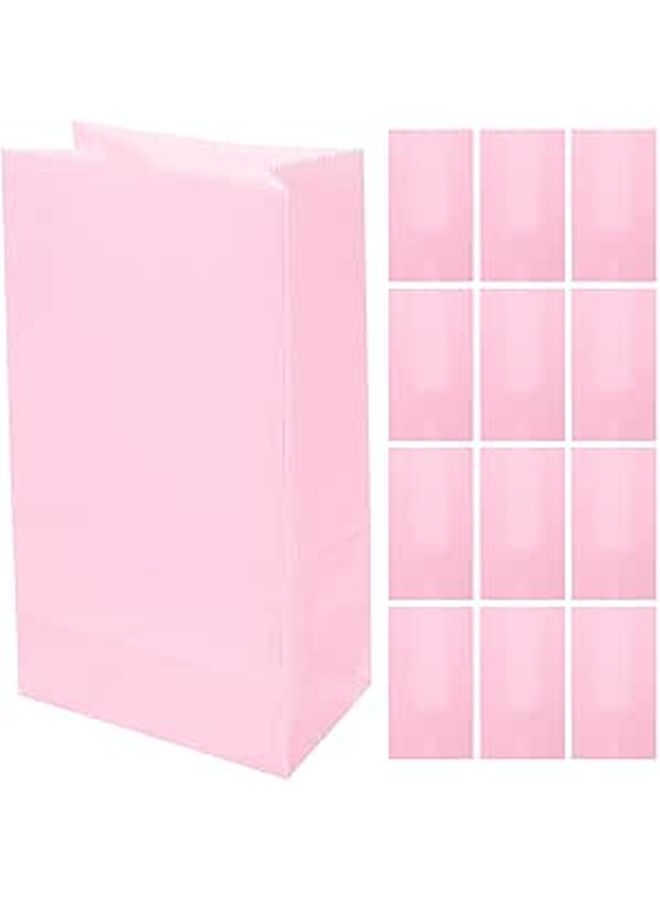 Pink Kraft Paper Bags 20 Pack Flat Bottom Candy Party Favors - Image 1