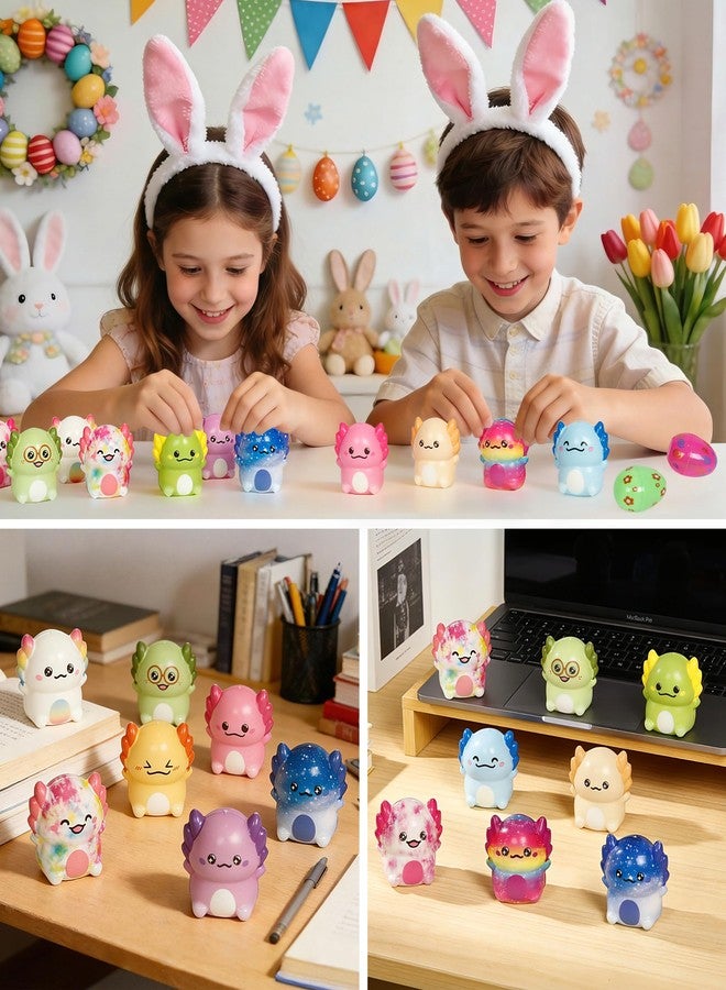 ONEVIVE 24 Pack Squishy Toys Prefilled in Easter Eggs for Kids - Axolotl Stress Relief Fidget Toys, Easter Basket Stuffers & Egg Hunt Party Favors - Image 4