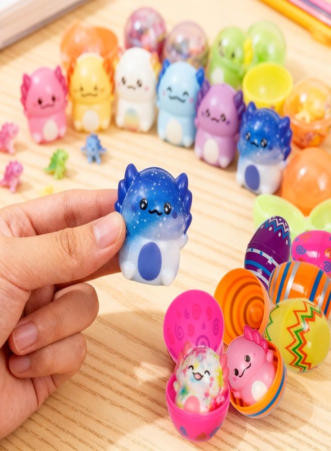 ONEVIVE 24 Pack Squishy Toys Prefilled in Easter Eggs for Kids - Axolotl Stress Relief Fidget Toys, Easter Basket Stuffers & Egg Hunt Party Favors - Image 3
