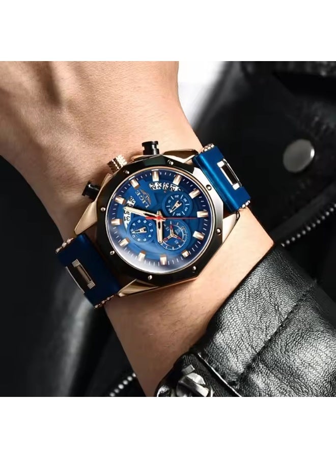 LIGE Fashion Men Watches Top Brand Luxury Silicone Sport Watch Men Quartz Date Clock Waterproof Wristwatch Chronograph Clock Man - Image 5