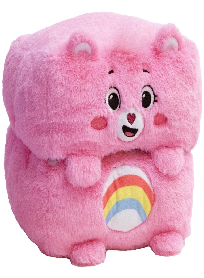 Happy Nappers: Care Bears 10" Pop N' Play Cube - Cheer Bear - Mushmillow Character Unfolds Into A Plush Pillow, Multi-Use, Chair-Footrest, Kids Toy - Image 1