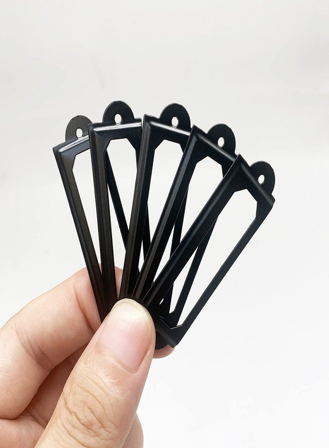 Adiyer 40pcs Black Metal Label Holders Office Library File Drawer Cabinet Card Tag Label Holder Metal Frame 60mm x 17mm - Image 5