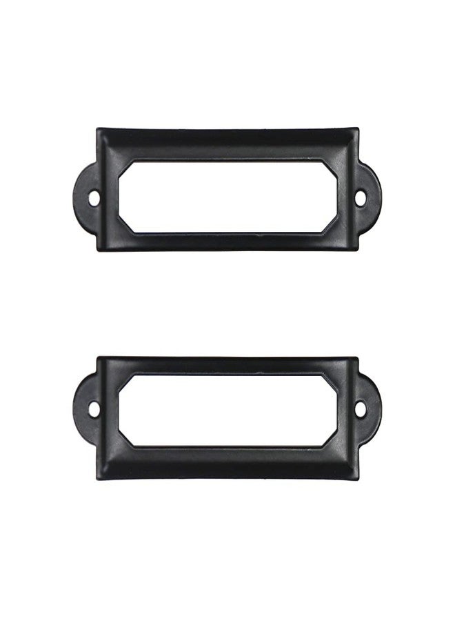 Adiyer 40pcs Black Metal Label Holders Office Library File Drawer Cabinet Card Tag Label Holder Metal Frame 60mm x 17mm - Image 1