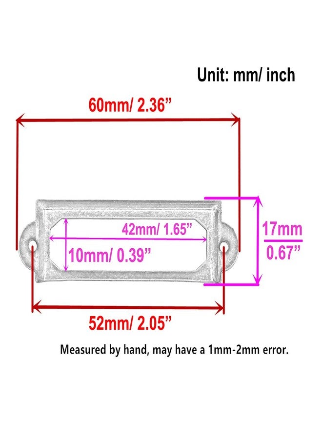 Adiyer 40pcs Black Metal Label Holders Office Library File Drawer Cabinet Card Tag Label Holder Metal Frame 60mm x 17mm - Image 2