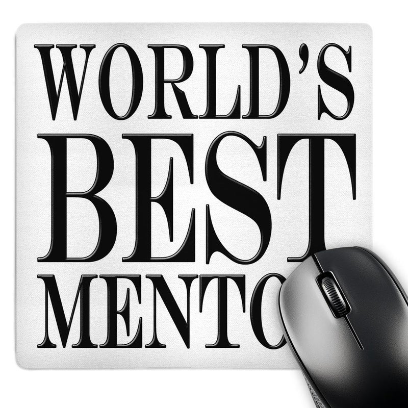 3DROSE Worlds best mentor. Black. - Mouse Pad, 8 by 8 inches (mp_193636_1) - Image 1