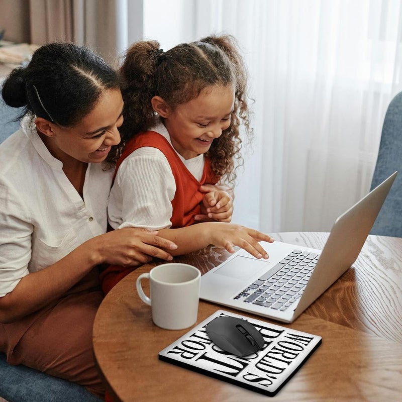 3DROSE Worlds best mentor. Black. - Mouse Pad, 8 by 8 inches (mp_193636_1) - Image 2