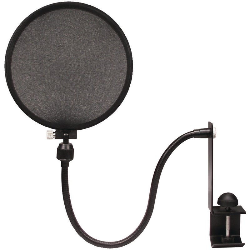 Nady 6-Inch Clamp On Microphone Pop Filter Wind Screen with Flexible Gooseneck and Metal Stabilizing Arm (SPF-1) - Image 1