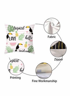 KASTWAVE Cushion Covers Pillow Covers 18''x18'' Set of 4, Pillow Cases with Invisible Zipper, Lovely Animal Decorative Pillowcase for Room Couch Sofa Bedroom, Flamingo Peach Skin Pillowcase (Flamingo)  - Image 5