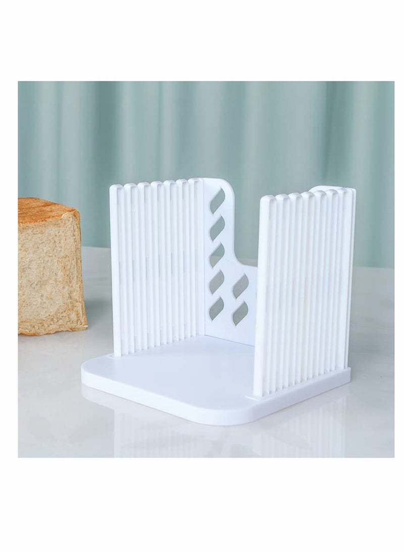 SOLARAE قطاعة خبز للخبز المنزلي، دليل تقطيع توست قابل للتعديل، دليل تقطيع الرغيف بالتساوي، آلة قطع ساندويتش بايجل قابلة للطي، 1 قطعة - Image 4