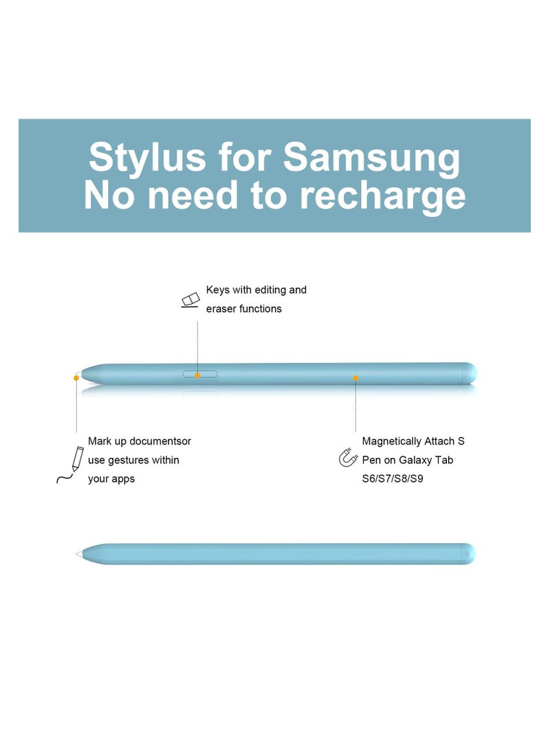 قلم ستايلس لجهاز سامسونج جالكسي تاب S6 لايت/S7 FE/S7+/S8/S8+، جالكسي نوت 20، نوت 20 الترا 5G، مع حساسية ضغط 4096 (أزرق فاتح) - Image 5