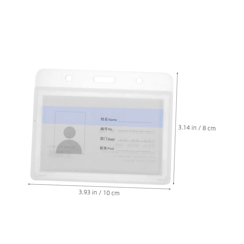 10 PCS Horizontal ID Card Holders Badge Sleeves Protectors For Teachers Students - Image 4