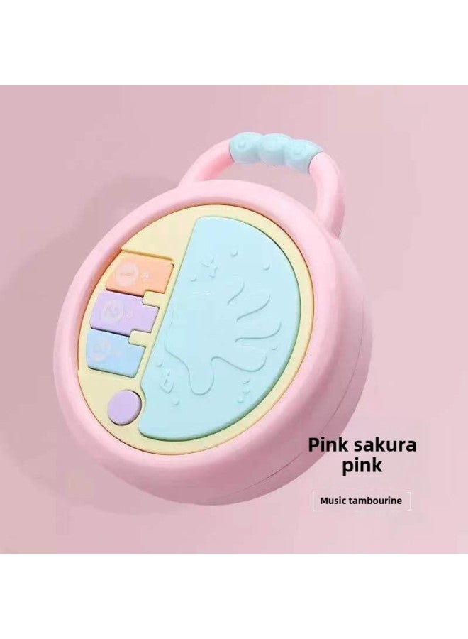 Baby Toys Can Bite Teeth Hand Rattle Music Intelligent Early Education Machine 0-3 Years Old Baby Pat Drum Toy-Color:Hand Beat Drum (powder)-opp Bag - Image 1