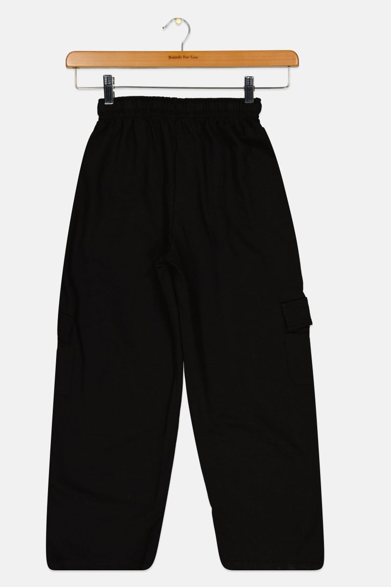 The Powerpuff Girls Kids Girl Graphic Print Cargo Pocket Pants, Black - Image 2