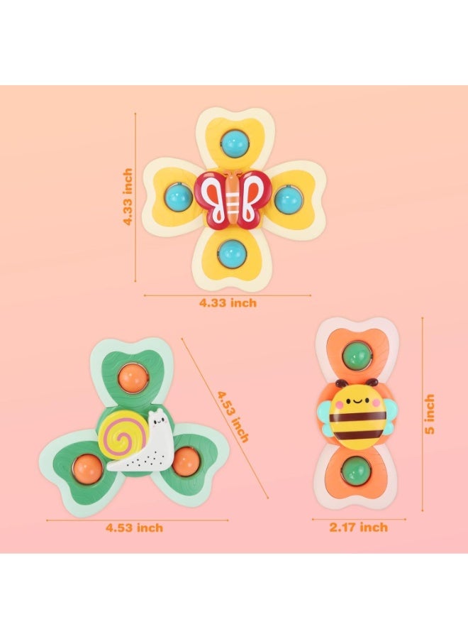 3 Pieces of Spinning Toys with Suction Base, Innovative Sensory Toys, Fidget Spinner Bath Toys for Toddlers, Birthday Gifts for Kids - Image 2