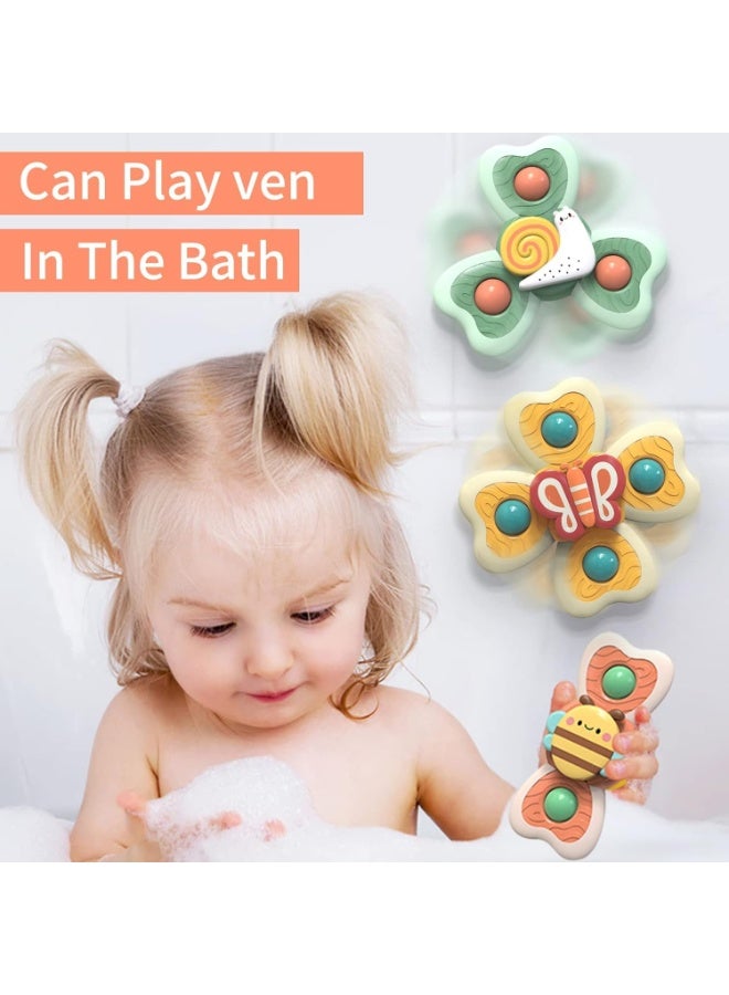 3 Pieces of Spinning Toys with Suction Base, Innovative Sensory Toys, Fidget Spinner Bath Toys for Toddlers, Birthday Gifts for Kids - Image 5