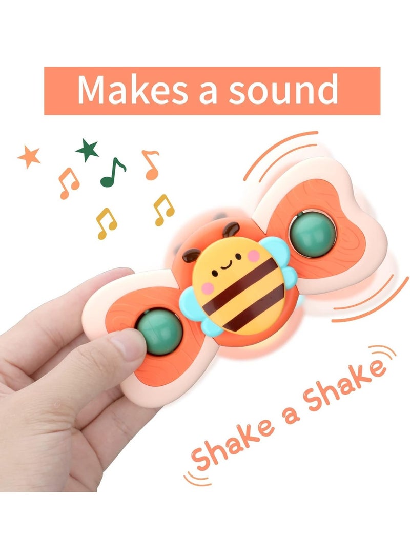 3 Pieces of Spinning Toys with Suction Base, Innovative Sensory Toys, Fidget Spinner Bath Toys for Toddlers, Birthday Gifts for Kids - Image 3