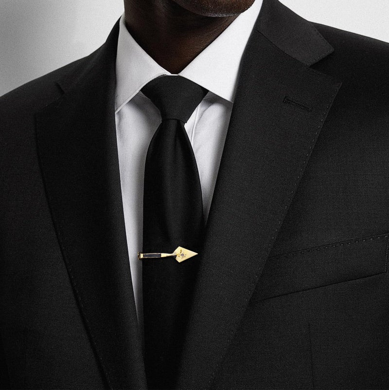 AMITER Masonic Tie Clip for Men, 18K Gold Necktie Bar Personalized Gift for Freemason Husband Father Boyfriend - Image 3
