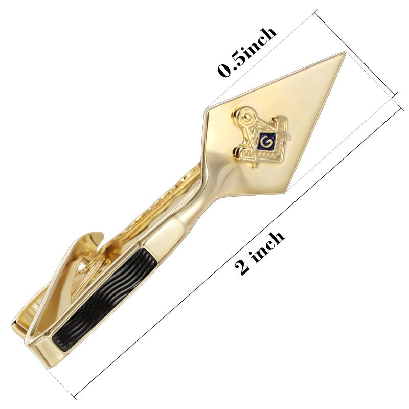AMITER Masonic Tie Clip for Men, 18K Gold Necktie Bar Personalized Gift for Freemason Husband Father Boyfriend - Image 5