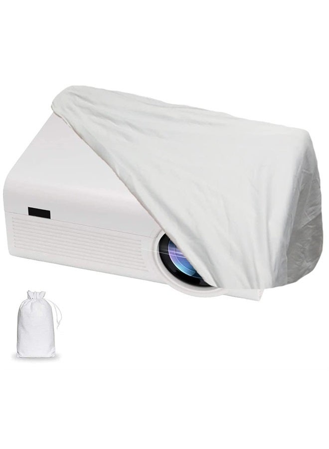 Skyour Projector Dust Cover Nylon Stretchy Outdoor Movie Video Projector Covers for Ceiling Mounted Universal Projectors Storage Bag Case Protective Covers (1PCS-White) - Image 1